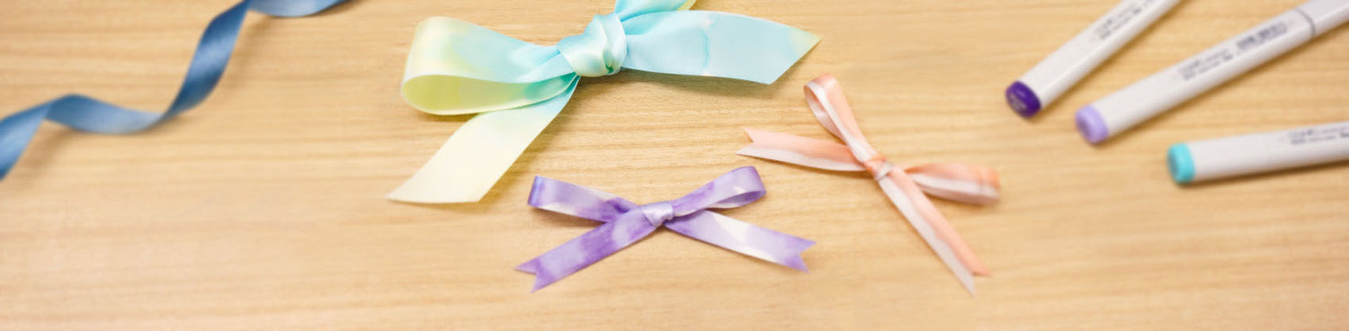 Learn how to dye ribbons using Copic!